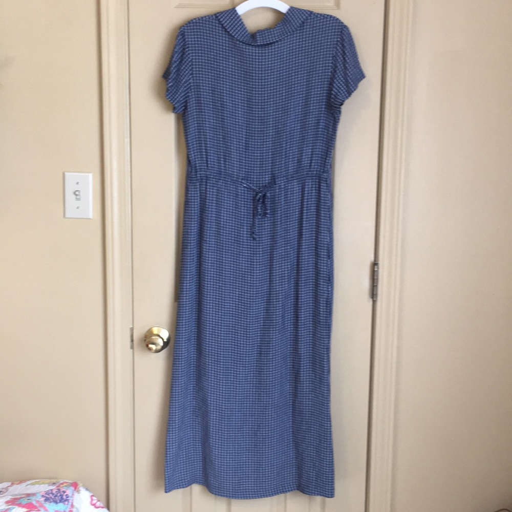 Blue Button-Up Maxi Dress